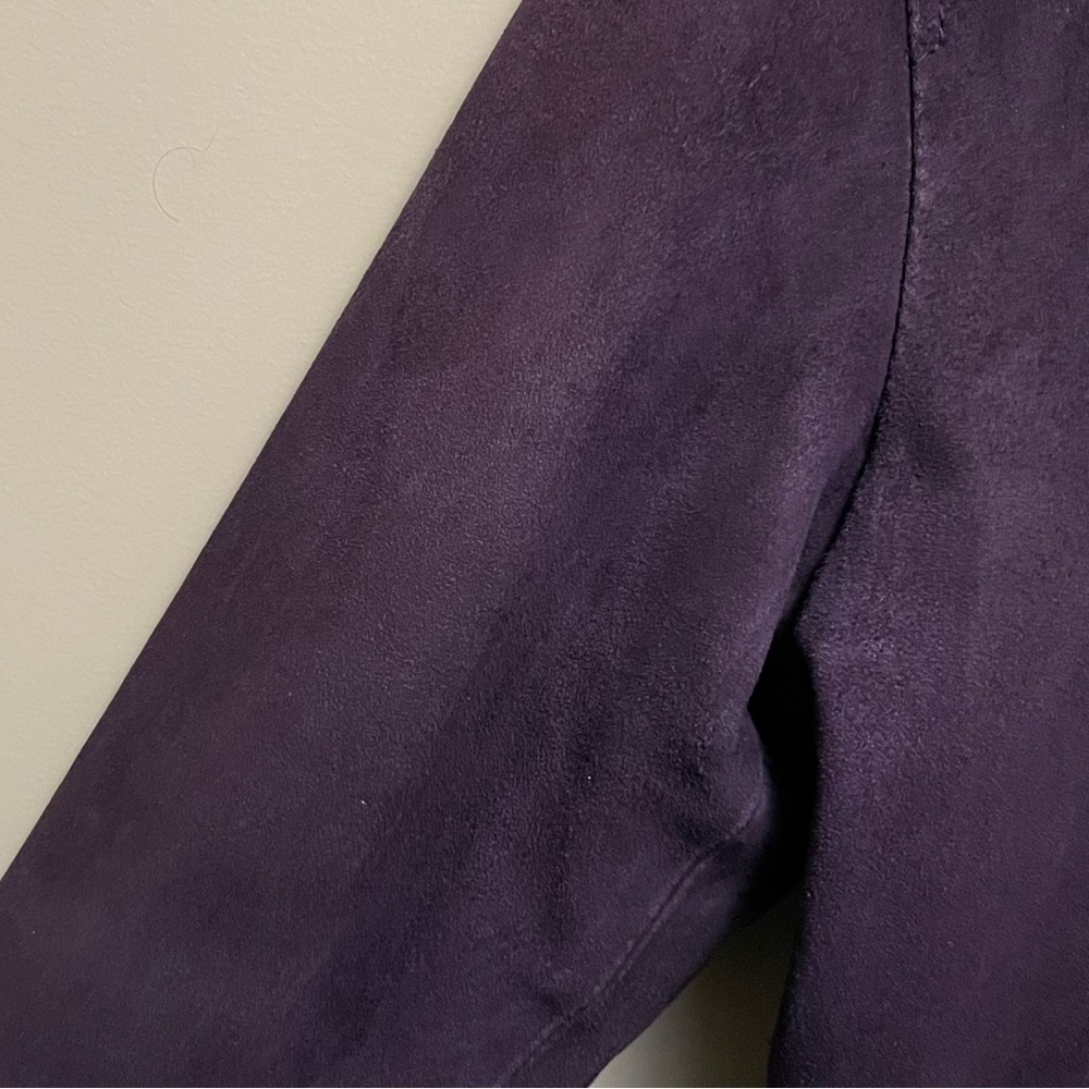 Altea Vintage Purple Suede Leather Bomber Jacket Women’s Italian 40 or Small - Picture 4 of 14
